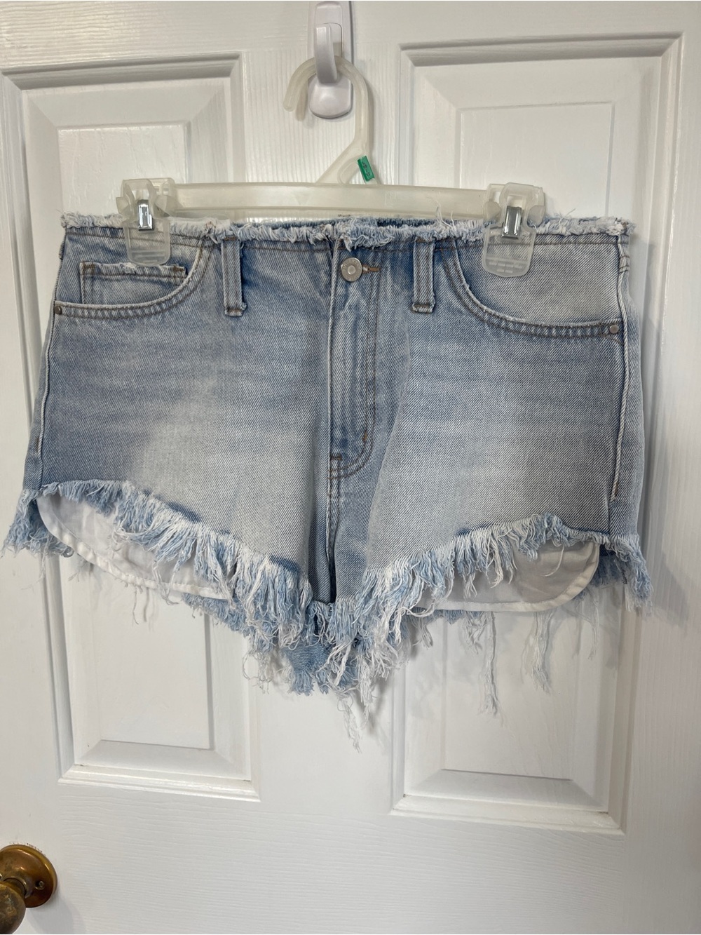 Sincerely Jules Shorts Women’s 29 Light Blue Jeans Denim Distressed Cut Offs